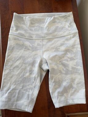 lululemon athletica White and Light Gray Camo Athletic Shorts
